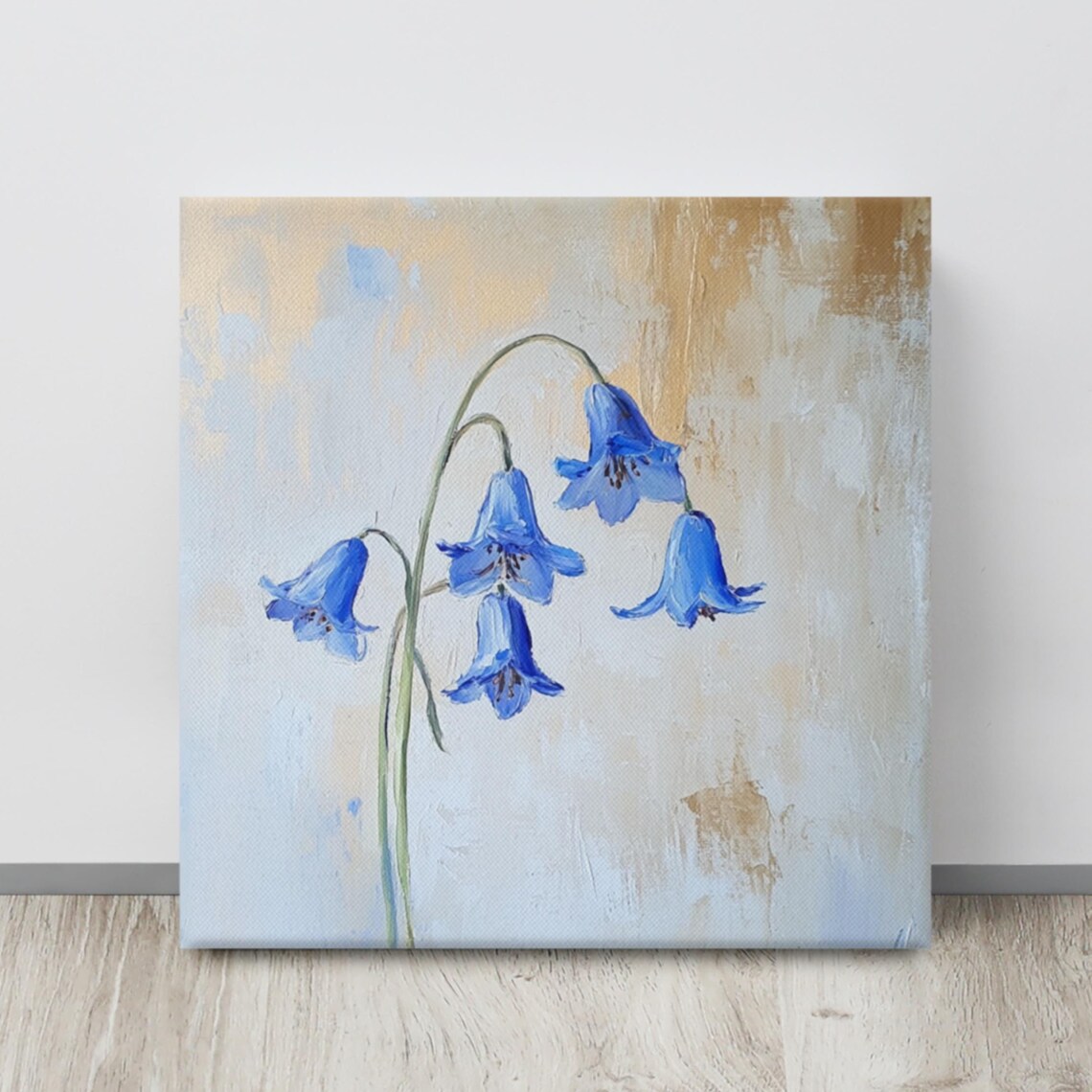 Common Bluebell Flower Nodding Blue Bells Painting Print Poster