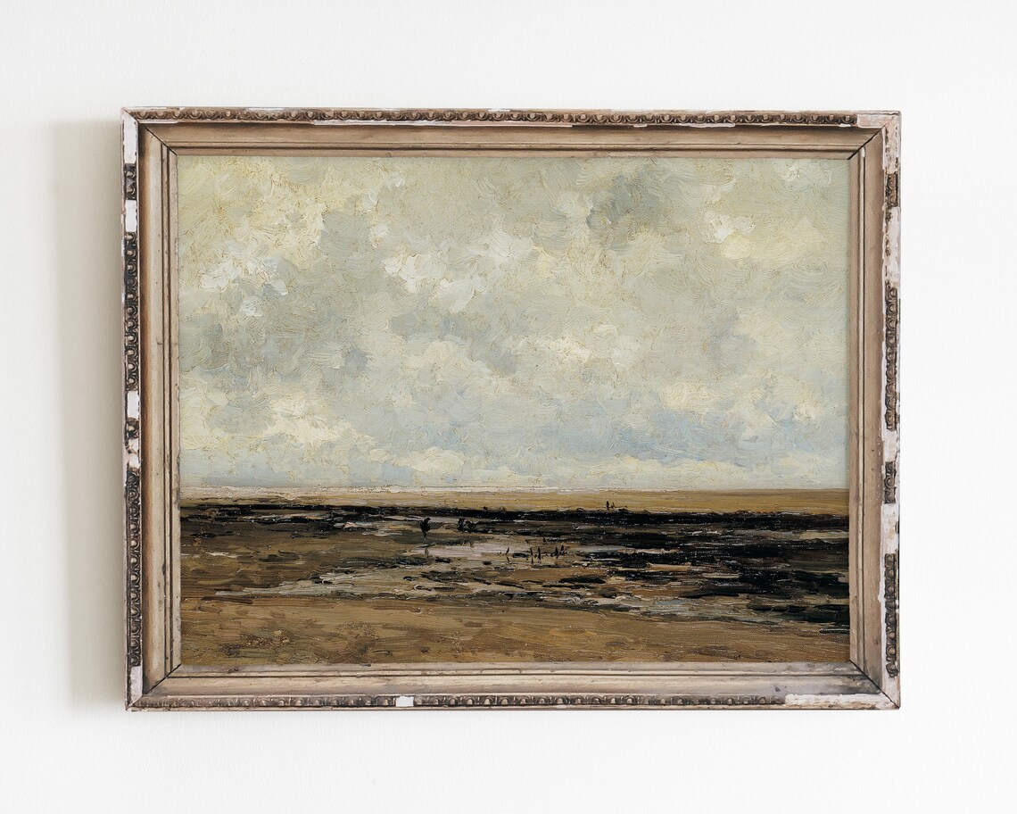Villerville Beach Vintage Seascape Art Print