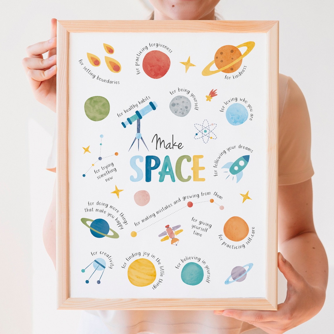 Make Space Positive Affirmations Office Art Print - Image 7