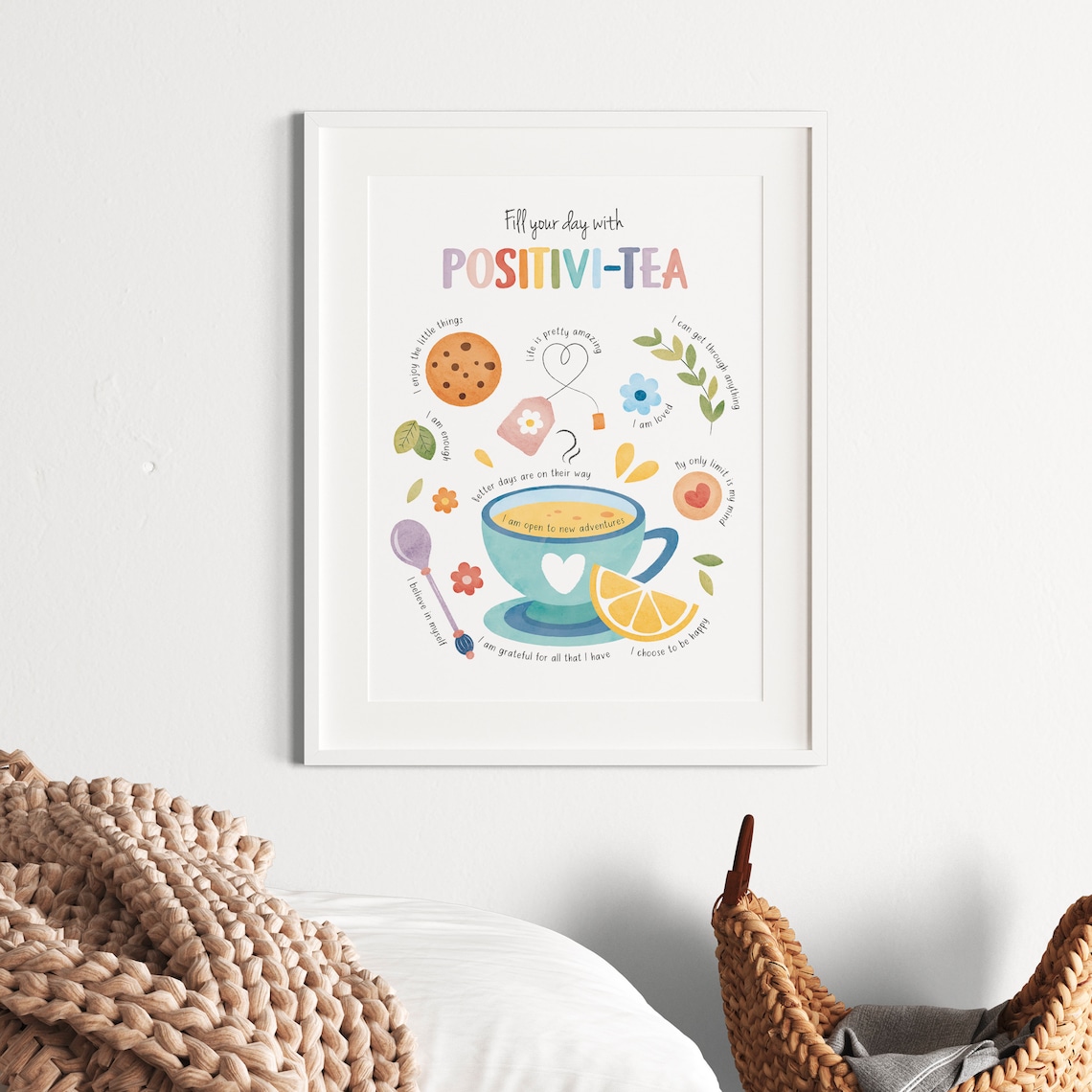 Positivi Tea Positivity Affirmations Poster Print - Image 8