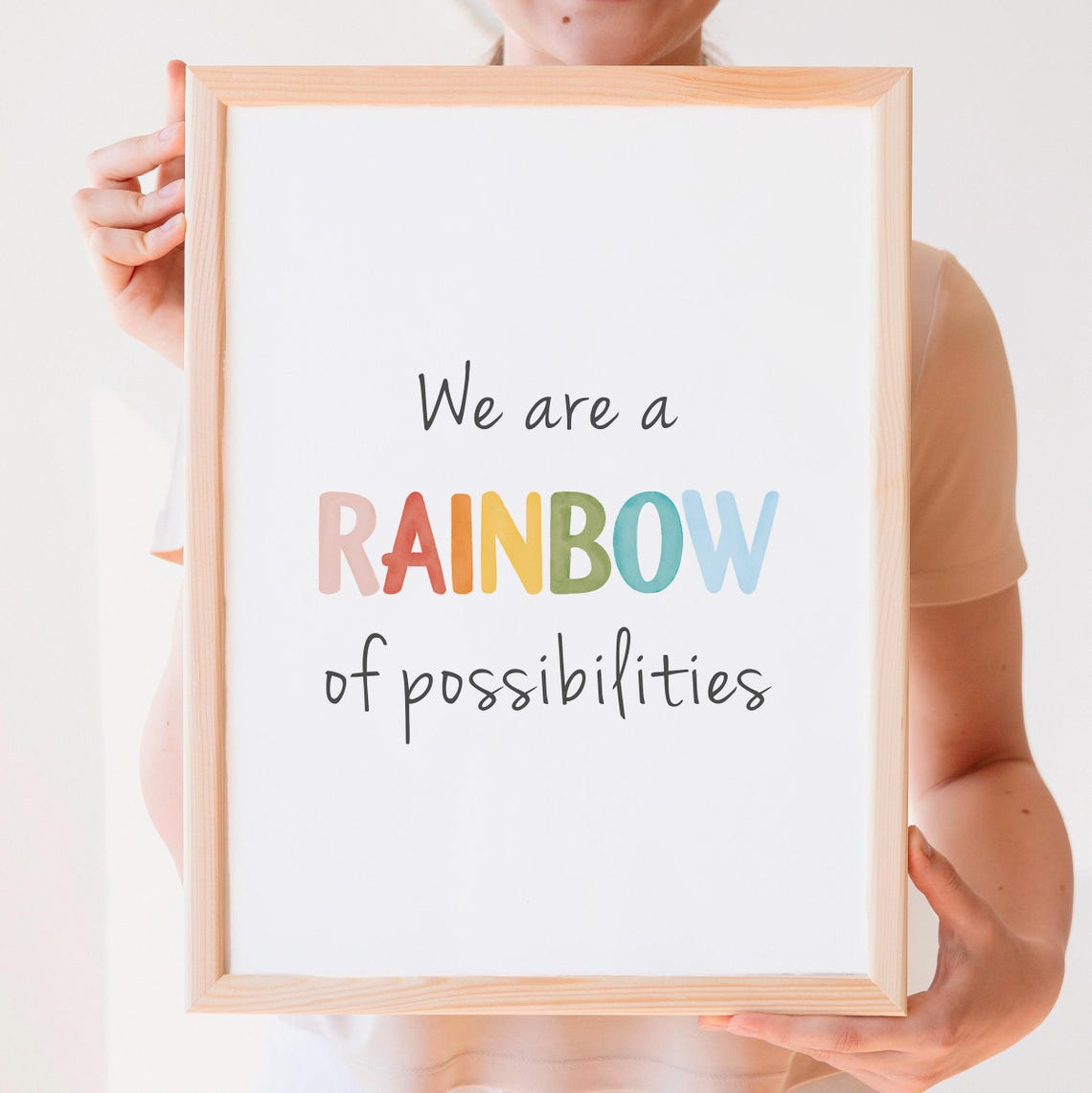 We Are A Rainbow Of Possibilities Watercolor Quote Classroom Poster - Image 6