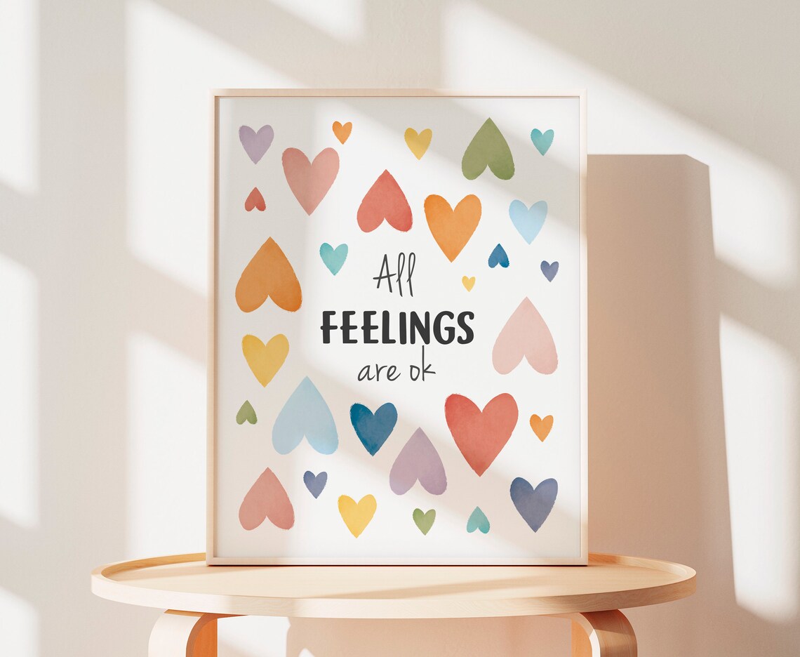 All Feelings Are Ok Poster, Mental Health Chart - Image 3