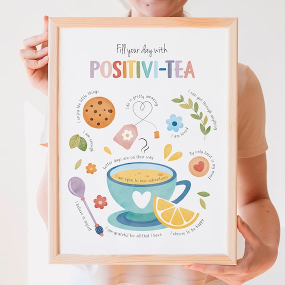 Positivi Tea Positivity Affirmations Poster Print