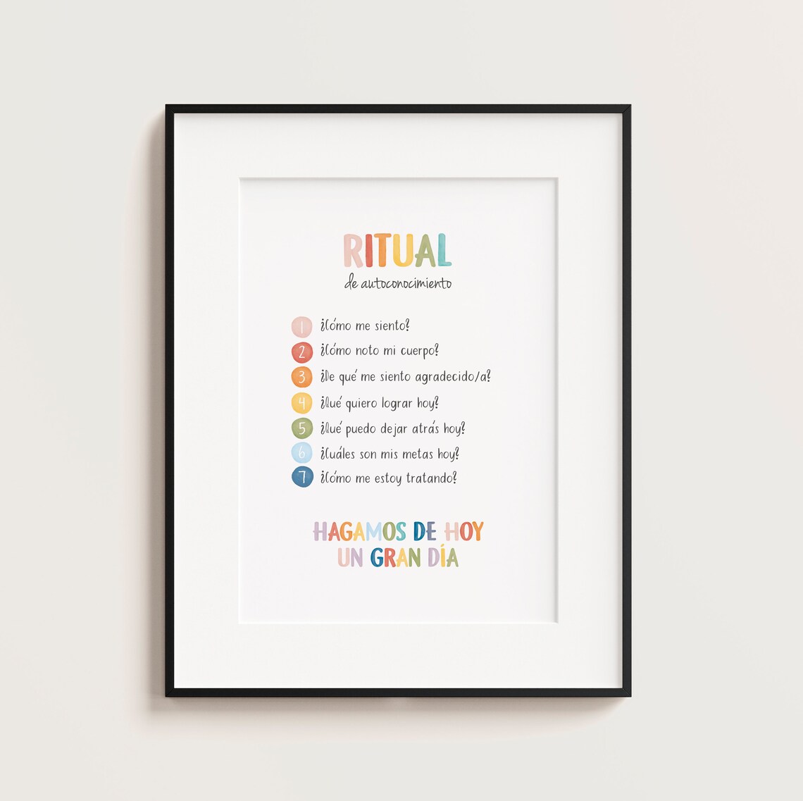 Spanish Daily Check In Poster, Mental Health Office Decor - Image 2
