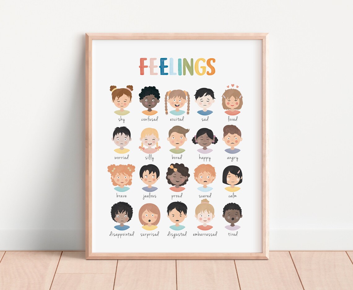Rainbow Feelings Chart Art Print, School Counselor Decor - Image 8