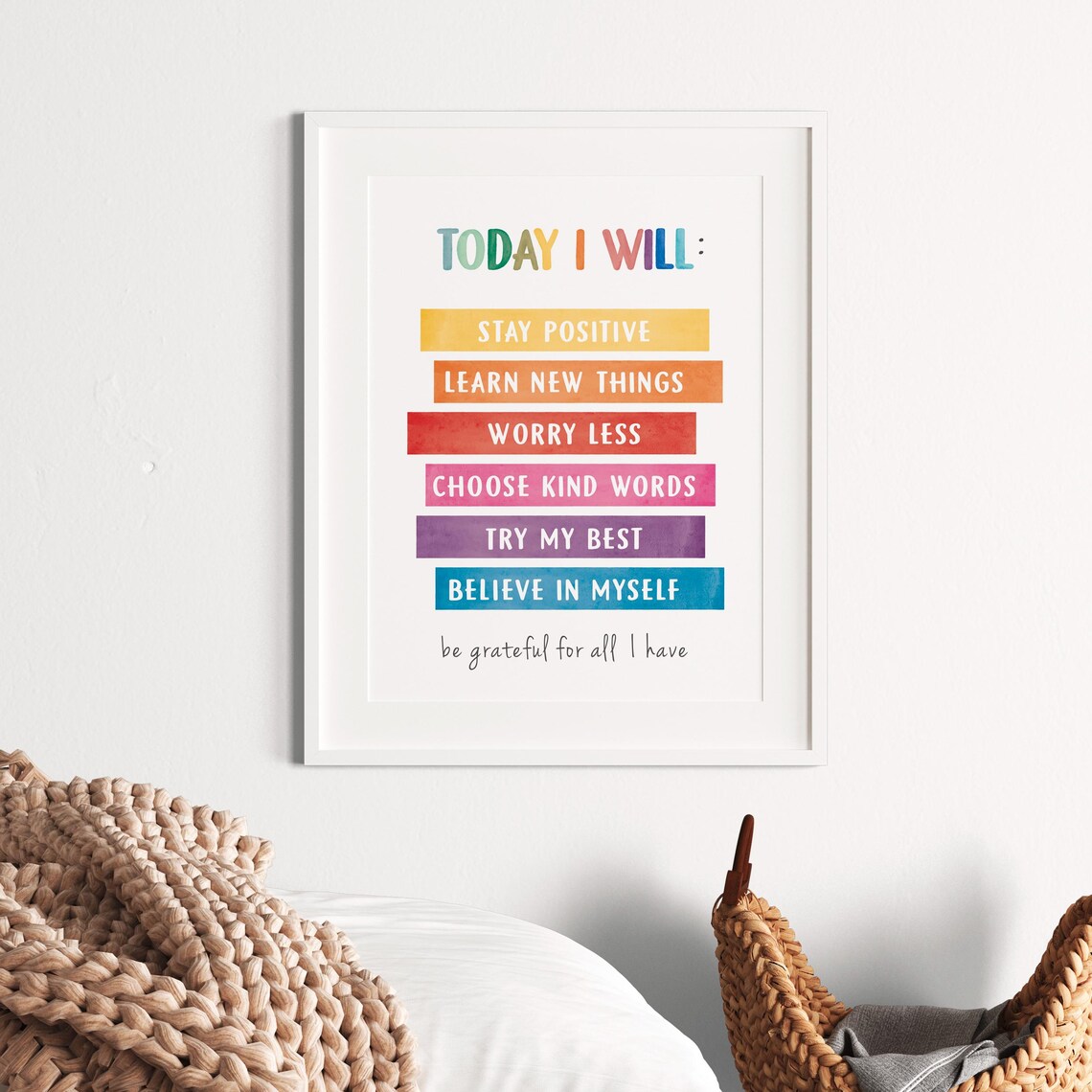 Today I Will Poster, Therapy Office Wall Decor - Image 2