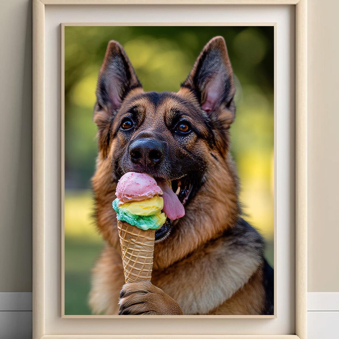 German Shepherd Funny Dog Lover Poster, Dessert Theme