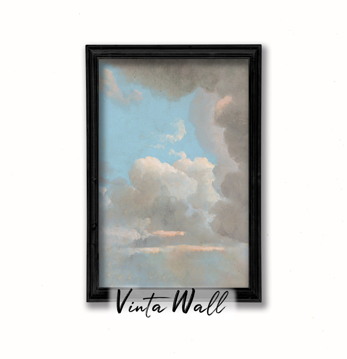 Towering Cumulus Clouds Vintage Sky Study Painting Art Print - Image 4