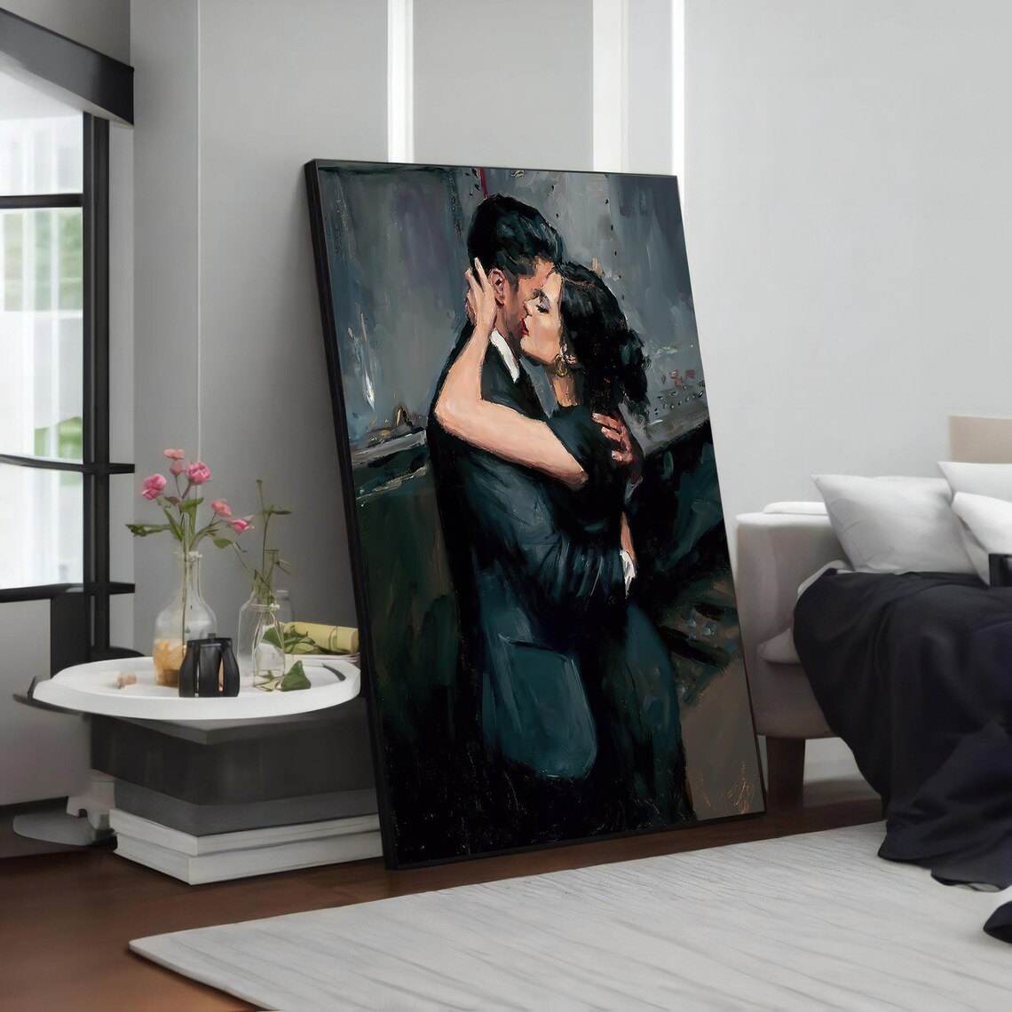 Lovers Saying Goodbye - Figurative Decor Art Print - Image 4