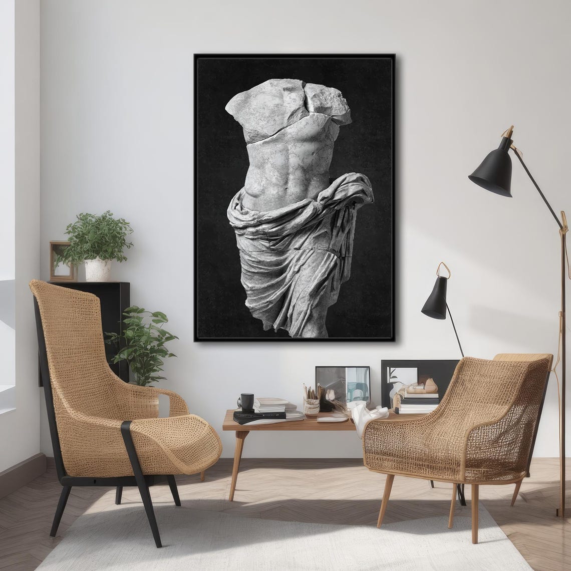 Ancient Greek Male Torso Statue Marble Sculpture Classic Art Poster - Image 3