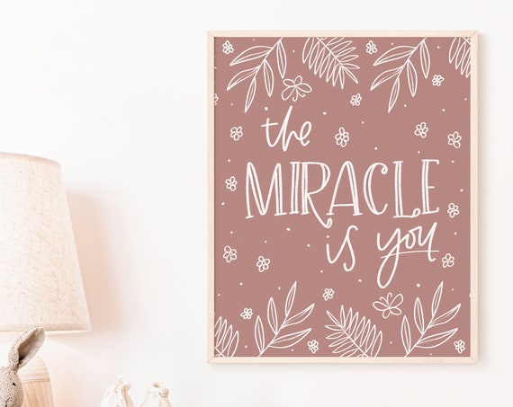 Encanto Wall Art The Miracle Is You Lyrics Print Kids Room Decor Nursery Positive Affirmation For