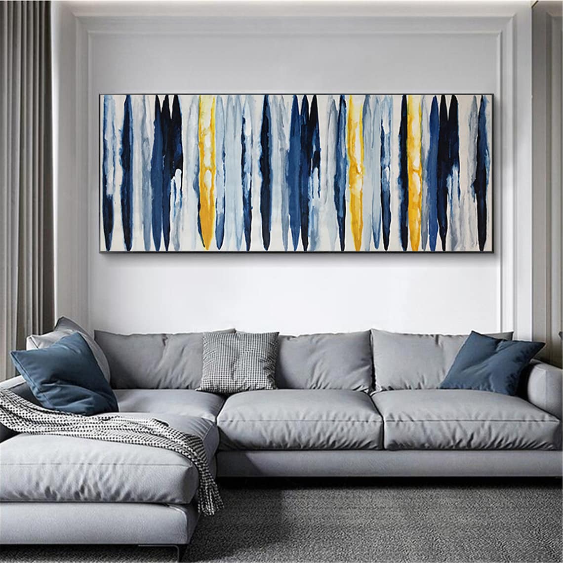 Abstract Navy Blue Minimalist Art Print for Living Room - Image 3