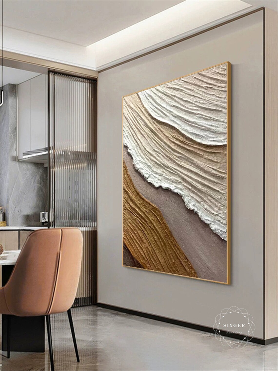 3D-Textured Abstract Acrylic Art Print, Personalized Decor - Image 2