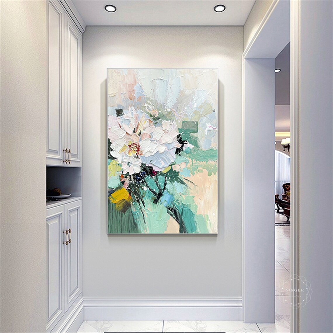 Pink Floral Abstract Art Print, Personalized Gift - Image 3