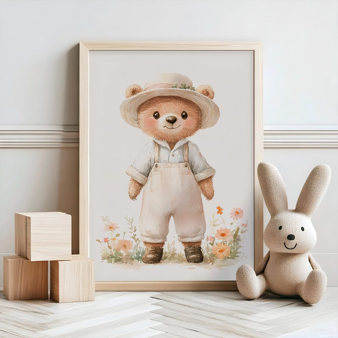 Bear Nursery Decor Baby Room Wall Art Nursery Decor Prints Animal Boho Kids Room Decor Instant Playroom Print - Image 2
