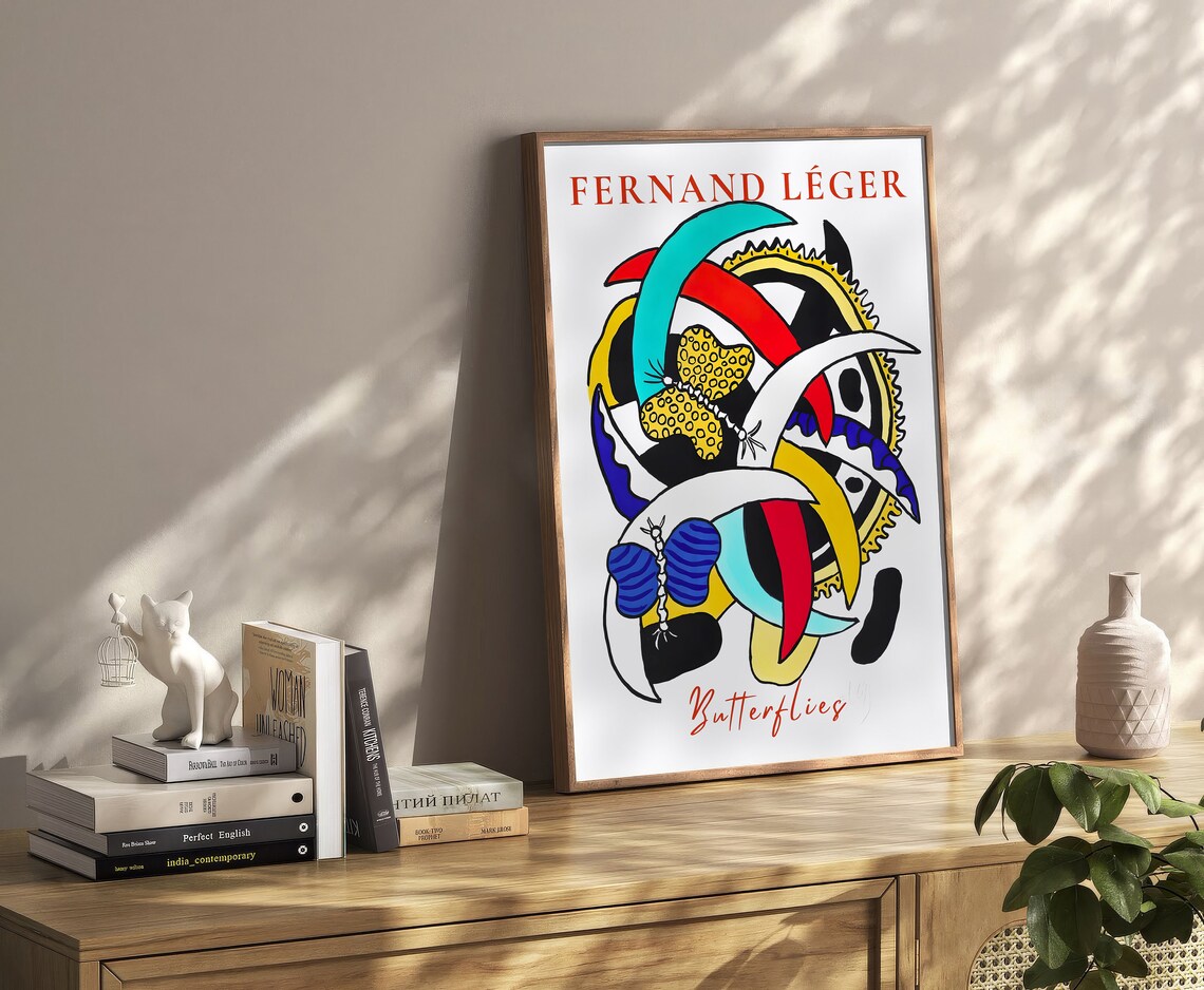 Fernand Leger Butterflies Colorful Abstract Modern Art Poster - Image 5