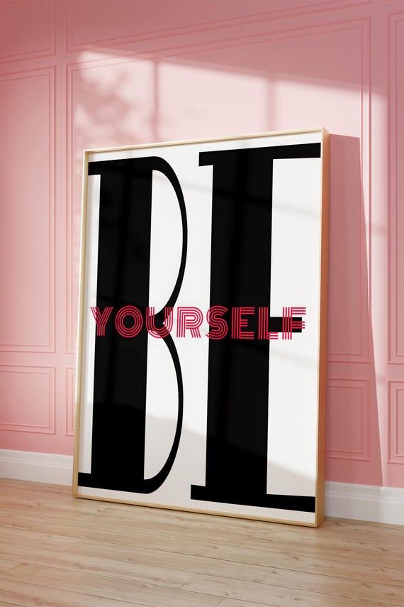 Be Yoursefl Wall Art Print Vintage Bar Cart Retro Aesthetic Kitchen Decor Poster Apartment Funky Decor Instant