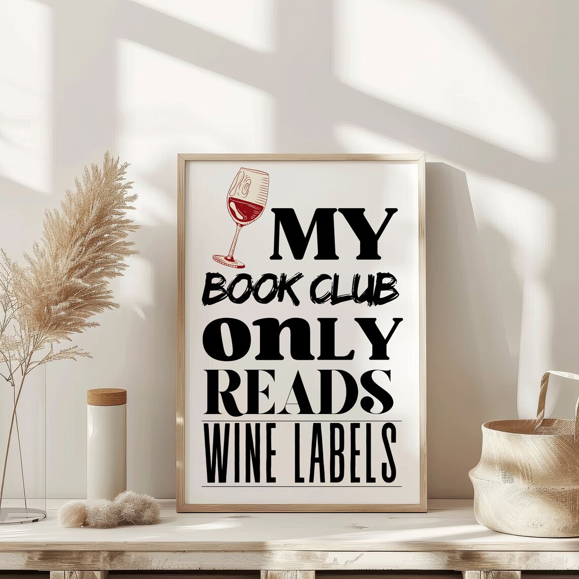 My Book Club Only Reads Wine Labels Funny Wine Quote Art Poster