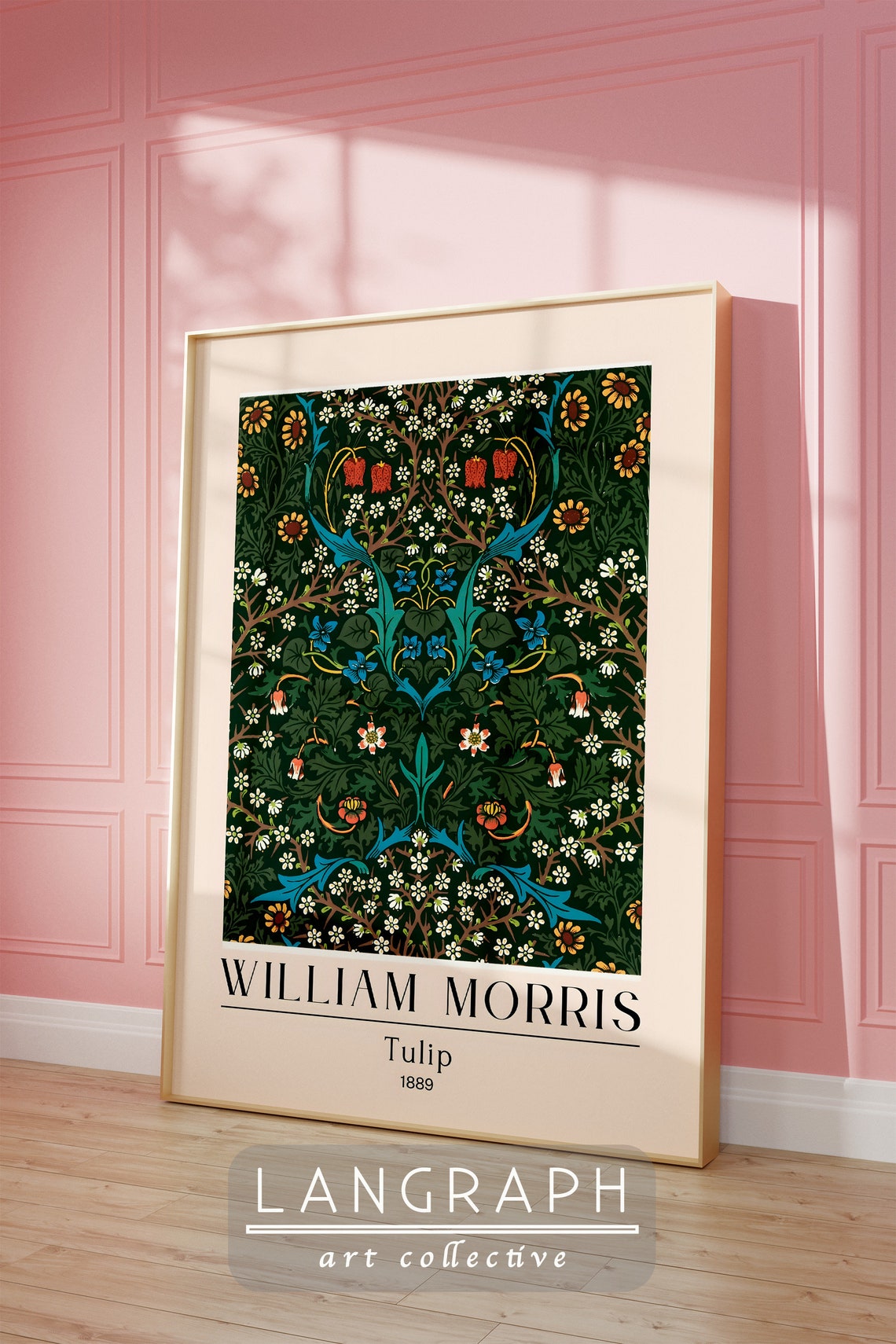 William Morris Tulip 1889 Botanical Pattern Vintage Floral Poster - Image 3