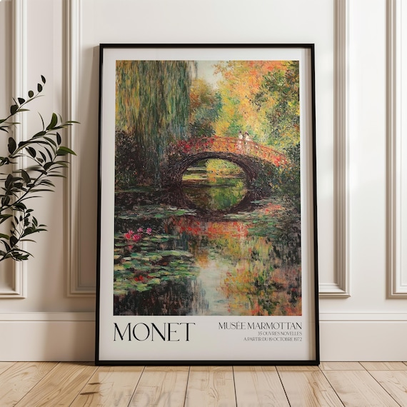 Claude Monet Japanese Bridge Water Lilies Marmottan Exhibition Poster