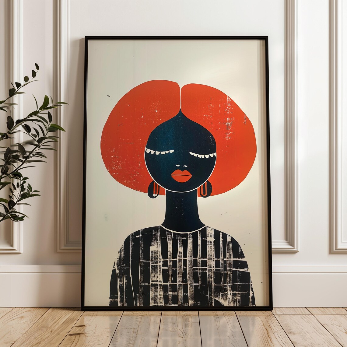 Black Girl Print, African Woman Illustration Poster