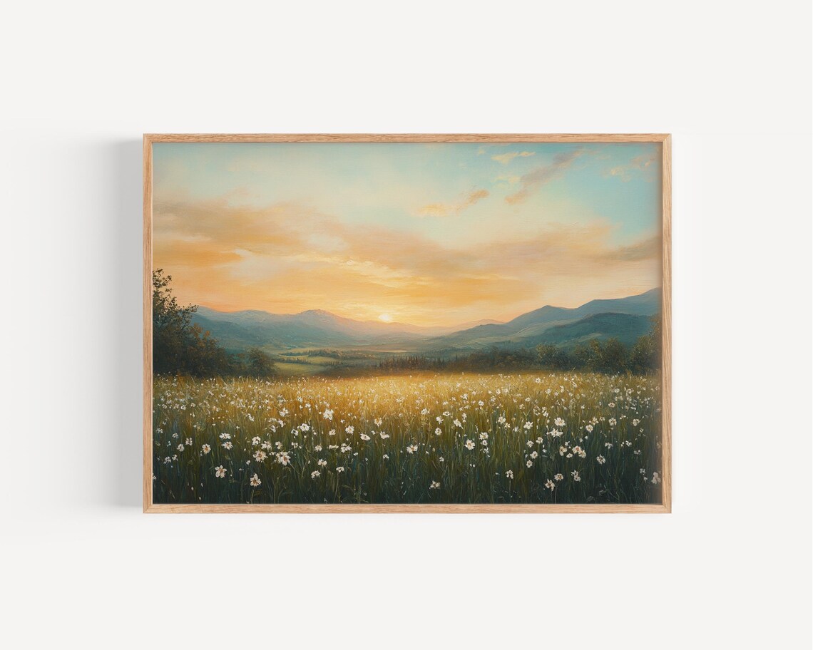 Psalm 46:5 Sunrise Field, Christian Landscape Art Print