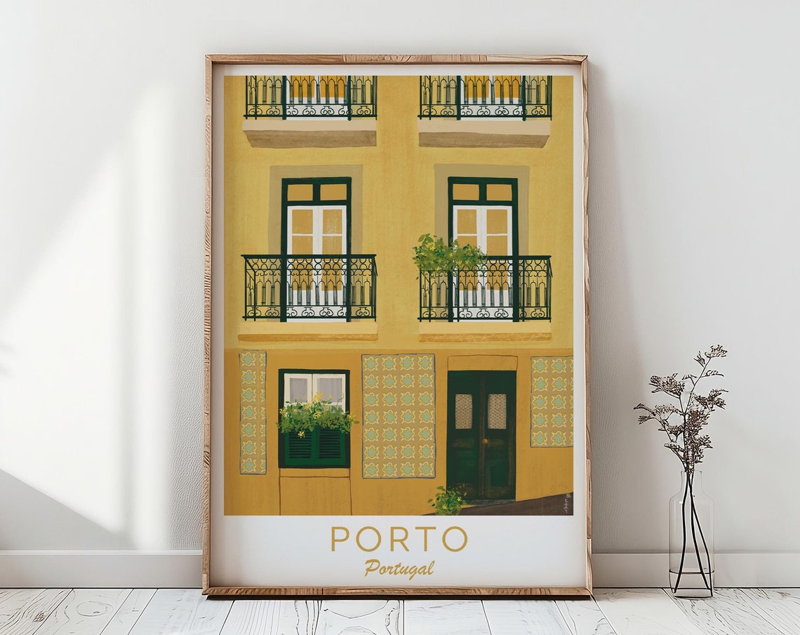 Portugal Illustration Lisbon Print Lisbon Illustration Porto Print Portugal Art Print Portugal Travel Poster Portugal Wall Art