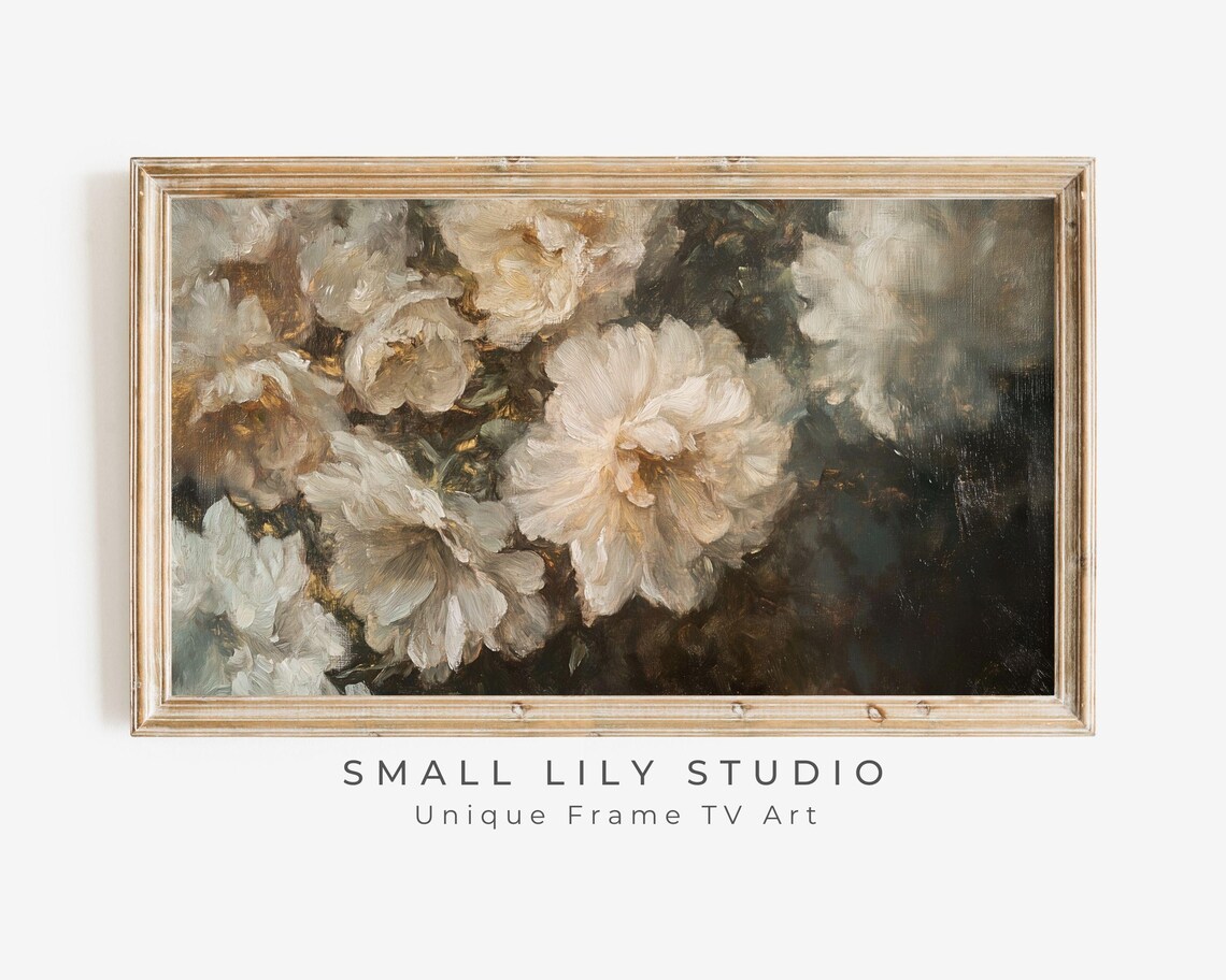 Abstract Florals, Neutral Autumn Flowers Art Print