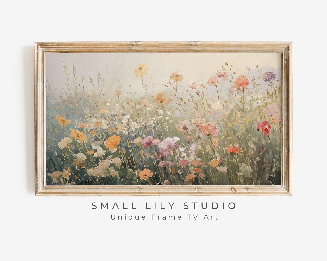 Summer Wildflower Field Vintage Style Art Print