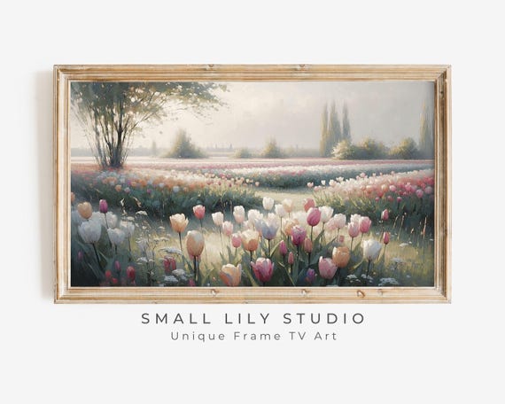 Tulip Frame Art Print, Farmhouse Vintage Style