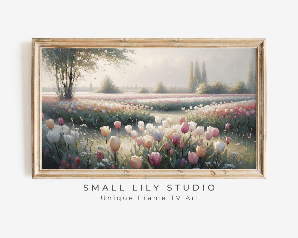 Tulip Frame Art Print, Farmhouse Vintage Style