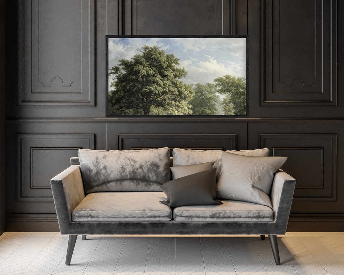 Frame Tv Art Muted Green Trees Vintage Landscape Painting Tv Art Frame Tv Pictures Nature Antique Forest Tv Art Tv23 - Image 2