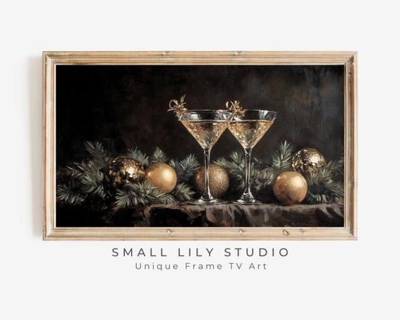 New Years Cocktail Glasses, Art Deco Vintage Style