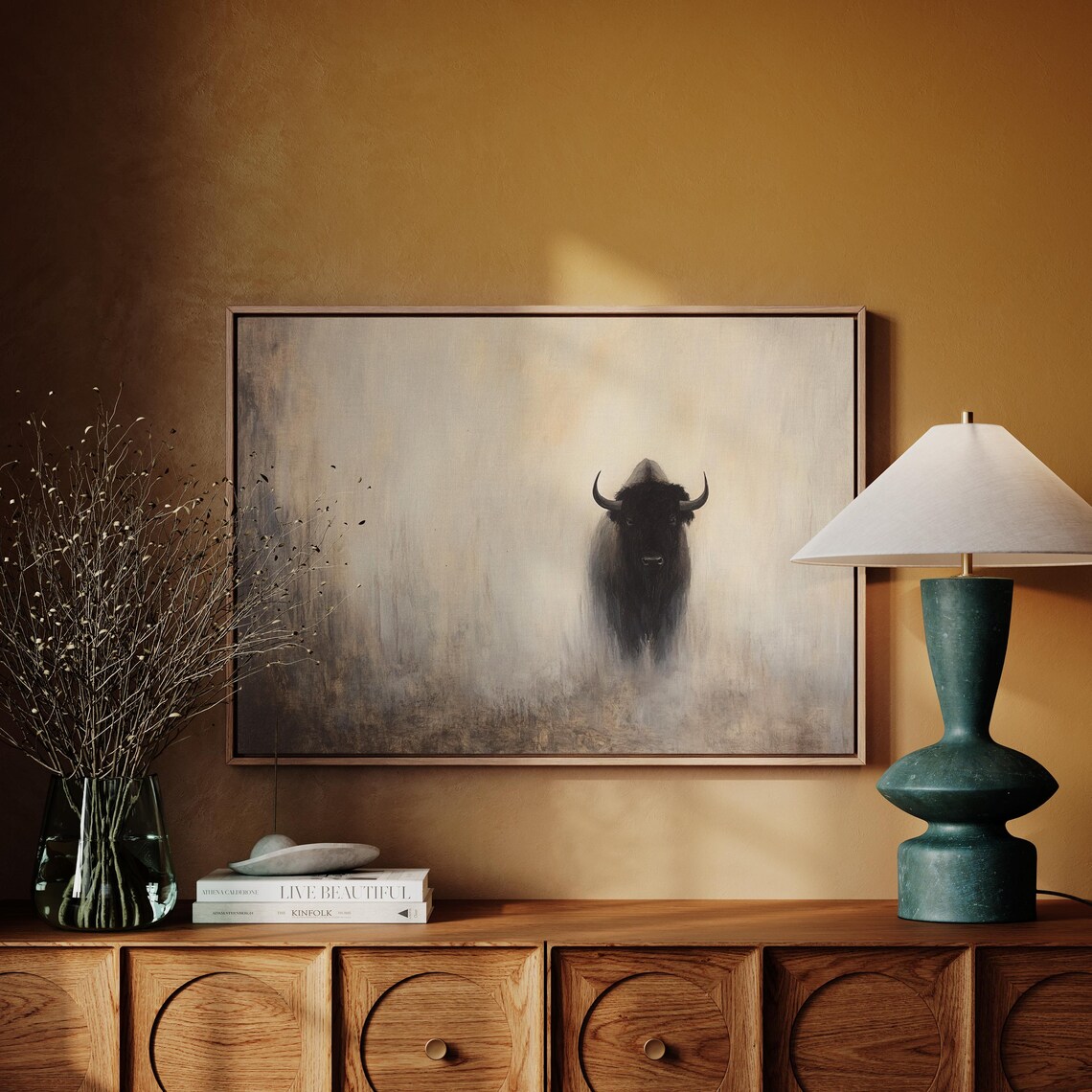 Minimalist Bison, Western Wildlife Art Print - Image 5