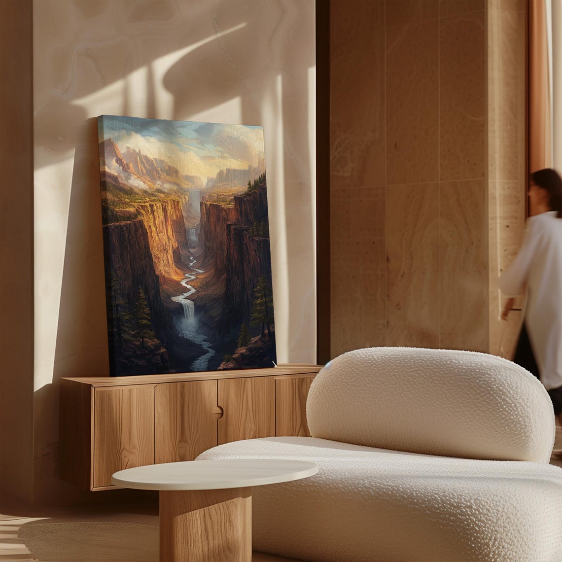 Breathtaking Canyon River Painting Grand Western Landscape Waterfall Valley Art Rustic Desert Wall Print - Image 5