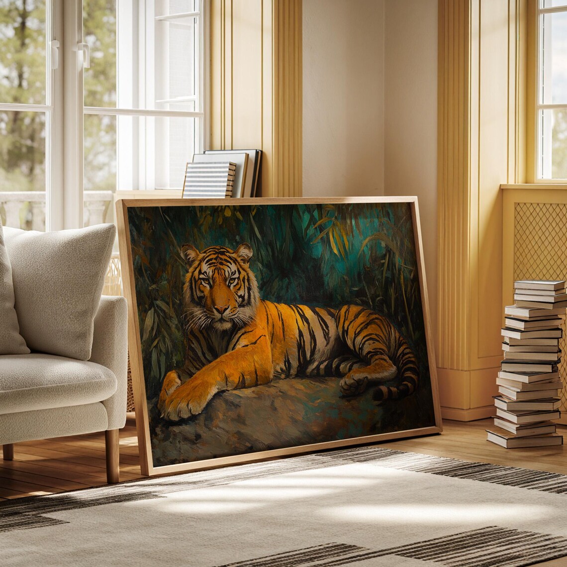 Majestic Tiger Jungle Art Print, Bold Wildlife Decor - Image 3