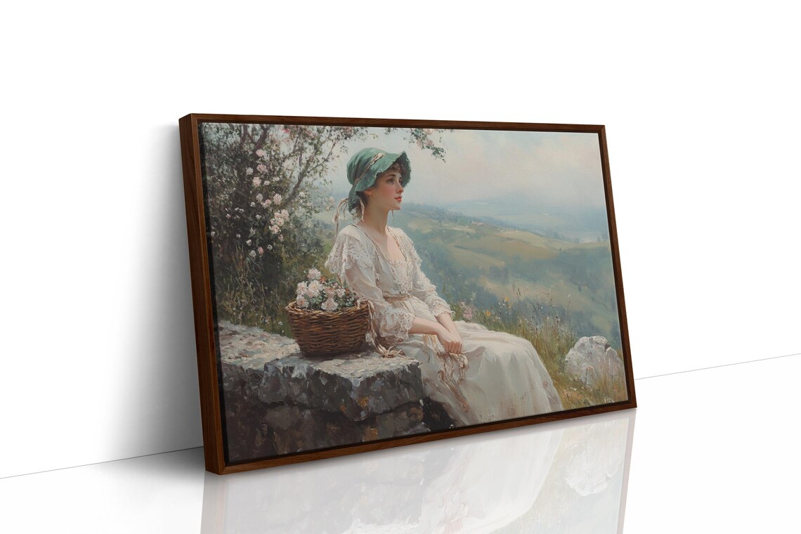 Romantic Lady In Lace Dress, Vintage Pastoral Scene - Image 5