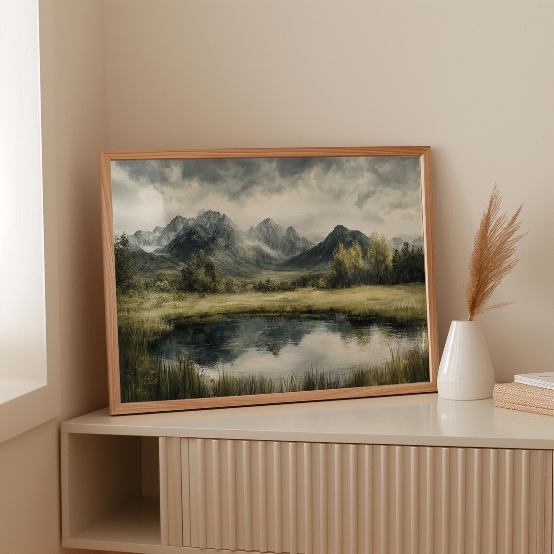 Moody Mountain Landscape, Rustic Nature Art Print - Image 5