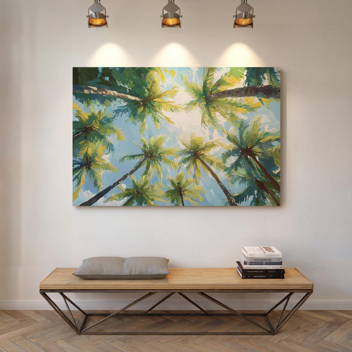 Vibrant Palm Tree Canopy Blue Sky Summer Island Paradise Poster - Image 5