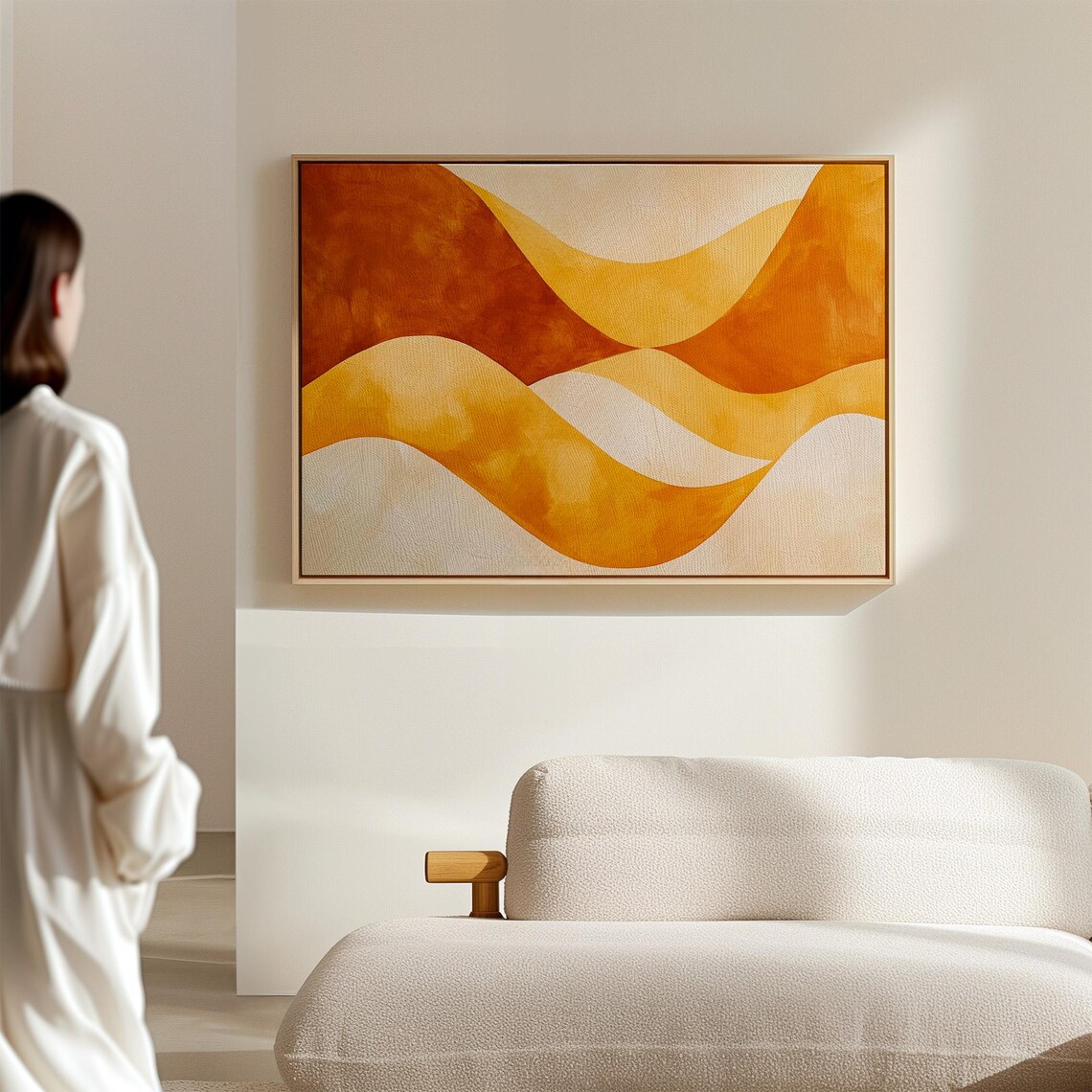Abstract Flowing Design In Warm Orange And Golden Tones With Smooth Curves And Gradients Creating A Serene And Vibrant Visual Harmony - Image 5