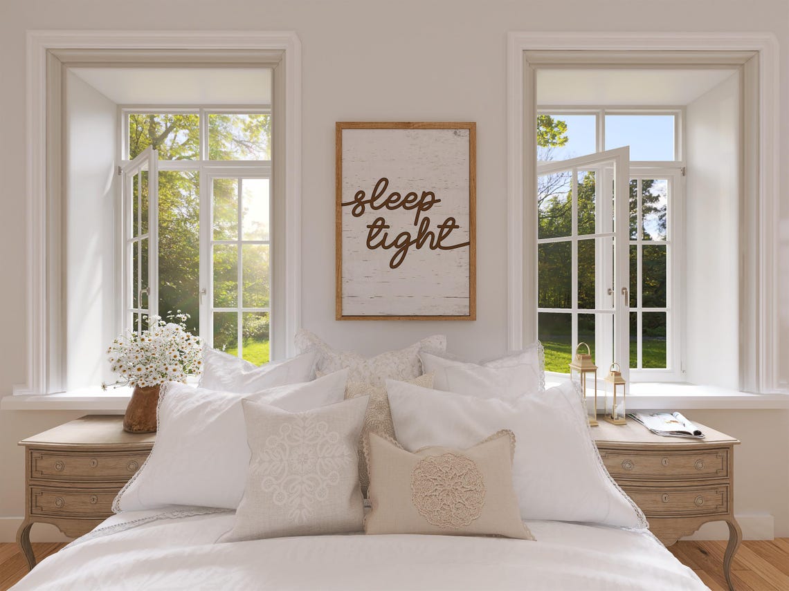 Sleep Tight Rustic Brown Script Cozy Farmhouse Bedroom Quote Poster - Image 2
