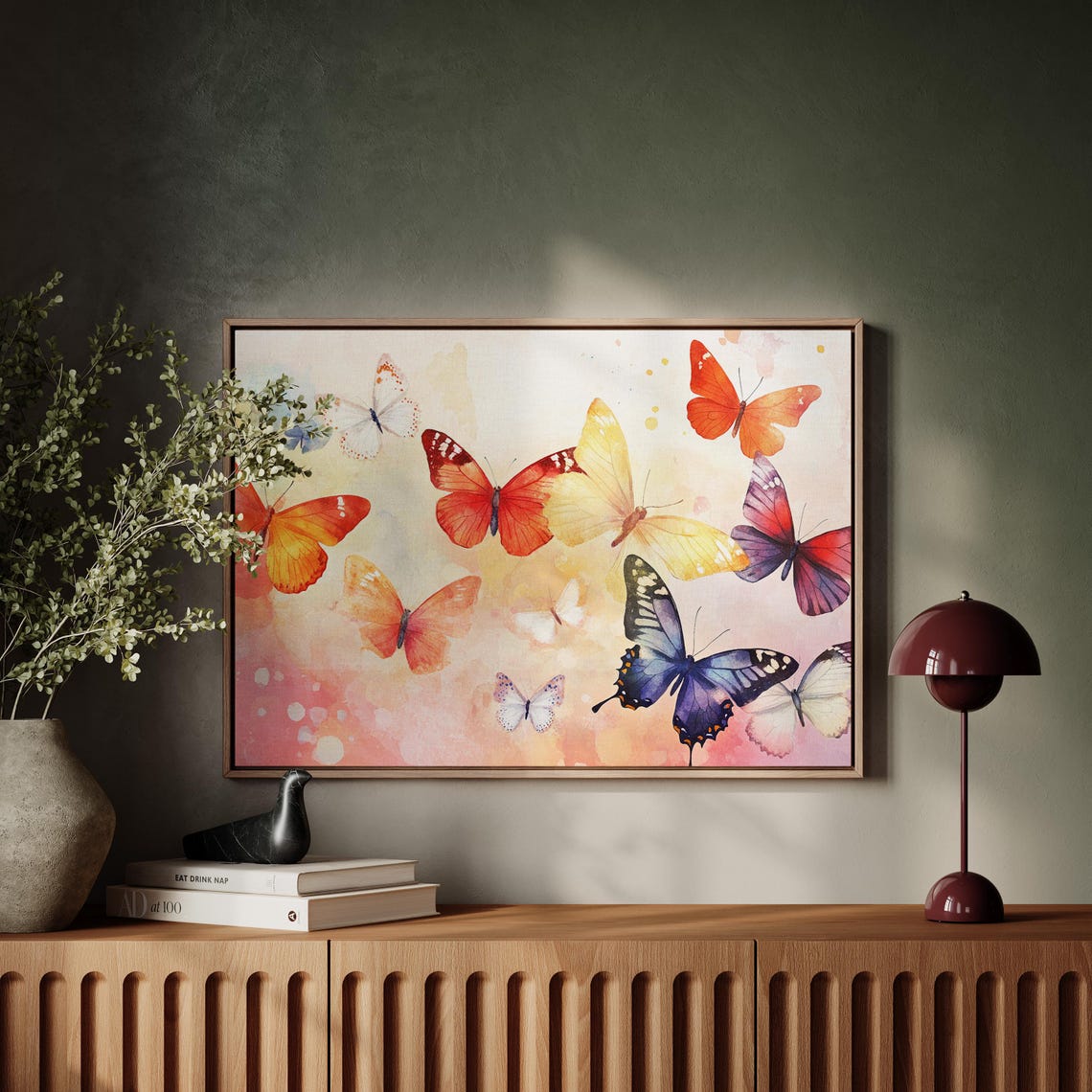 Vibrant Watercolor Butterflies In Soft Pastel Tones With Delicate Patterns On A Dreamy Background A Whimsical Nature Artwork - Image 2