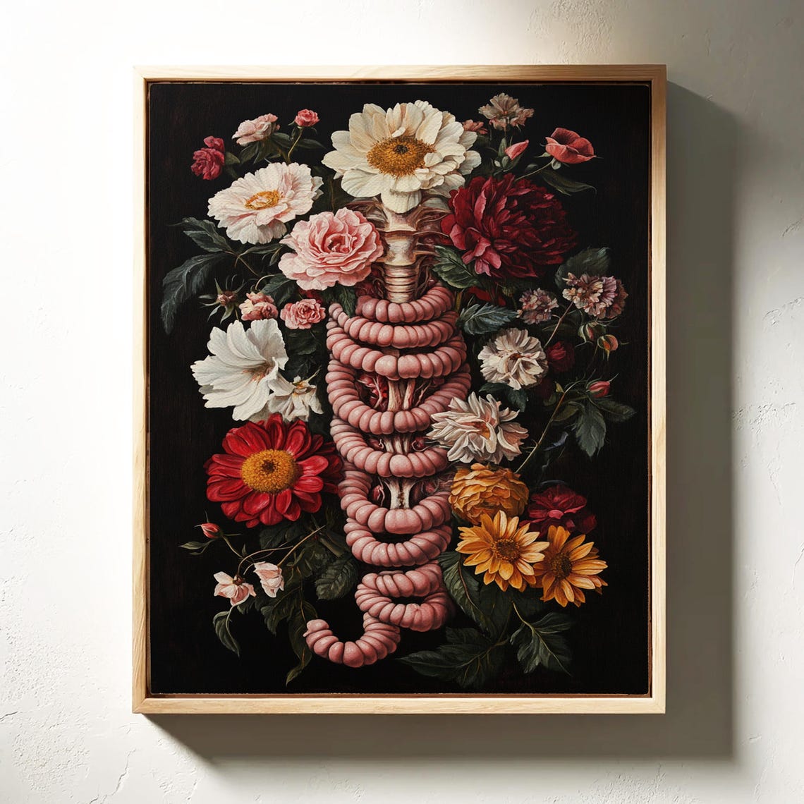 Surreal Floral Anatomy Intestines Dark Botanical Goth Art Print - Image 2