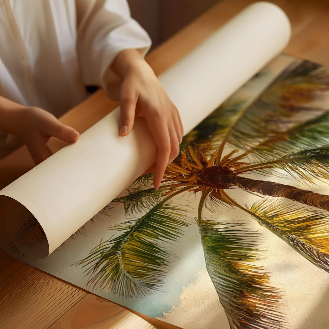 Palm Tree Art Print, Tropical Sky View - Image 2