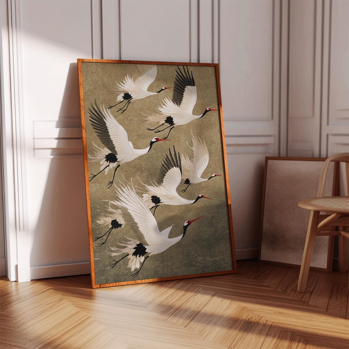 Elegant Japanese Crane, Minimalist Nature Art Print - Image 5