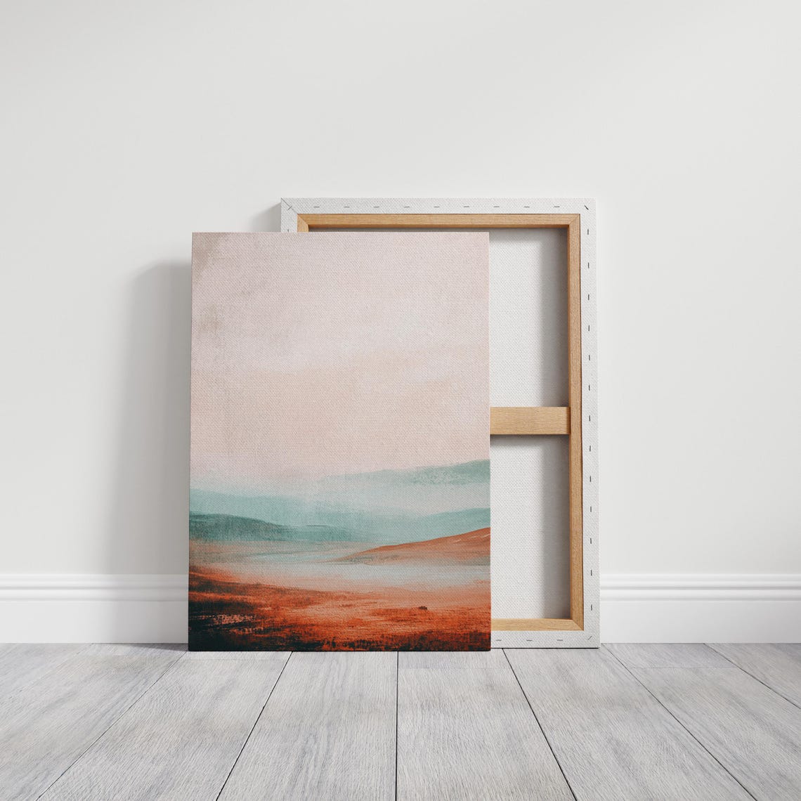 Abstract Landscape Earthy Reds Soft Teal Minimalist Desert Wall Poster - Image 4