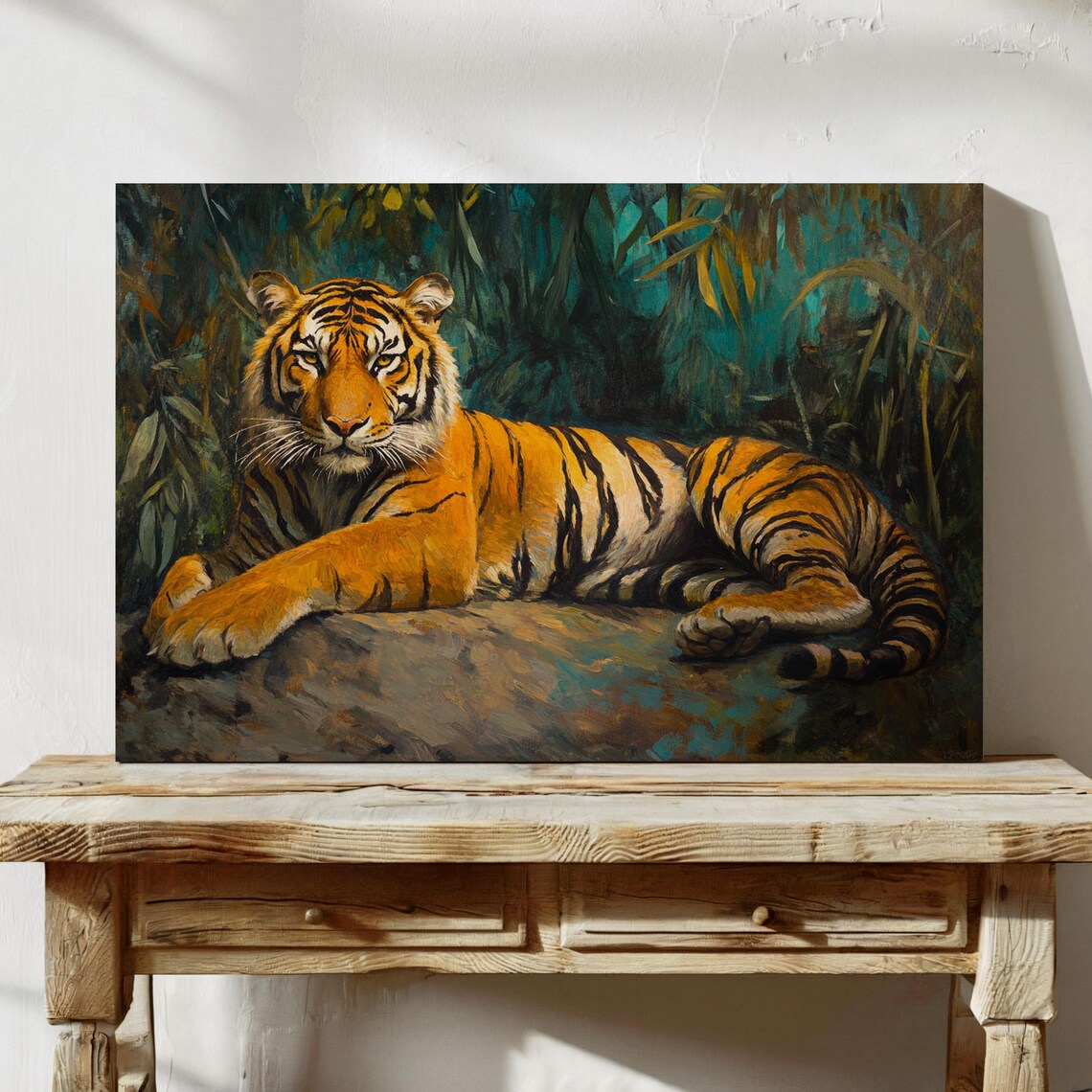 Majestic Tiger Jungle Art Print, Bold Wildlife Decor