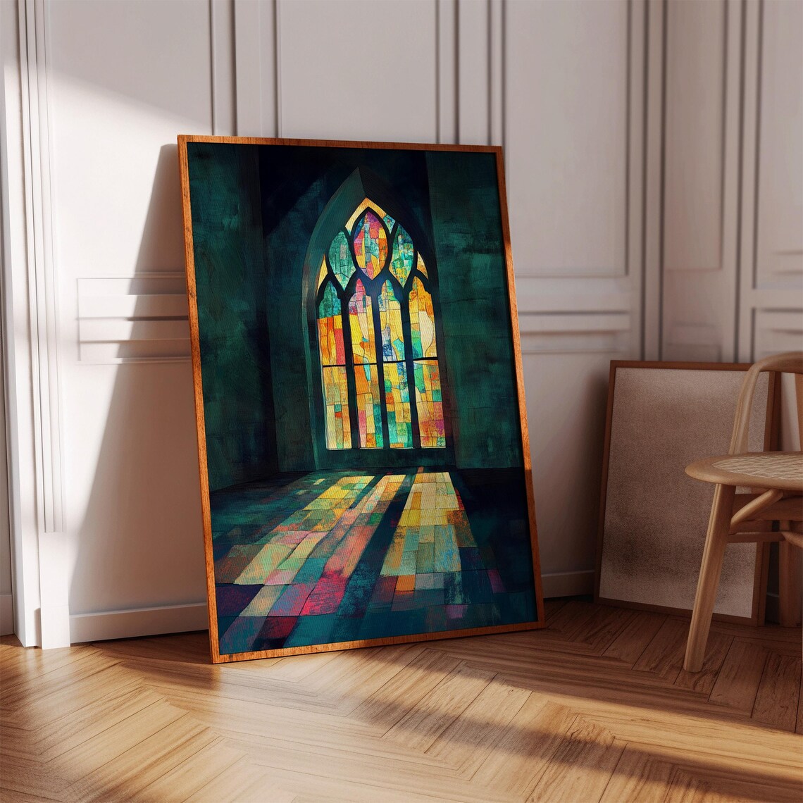 Stained Glass Light Rays Church Window Art Print