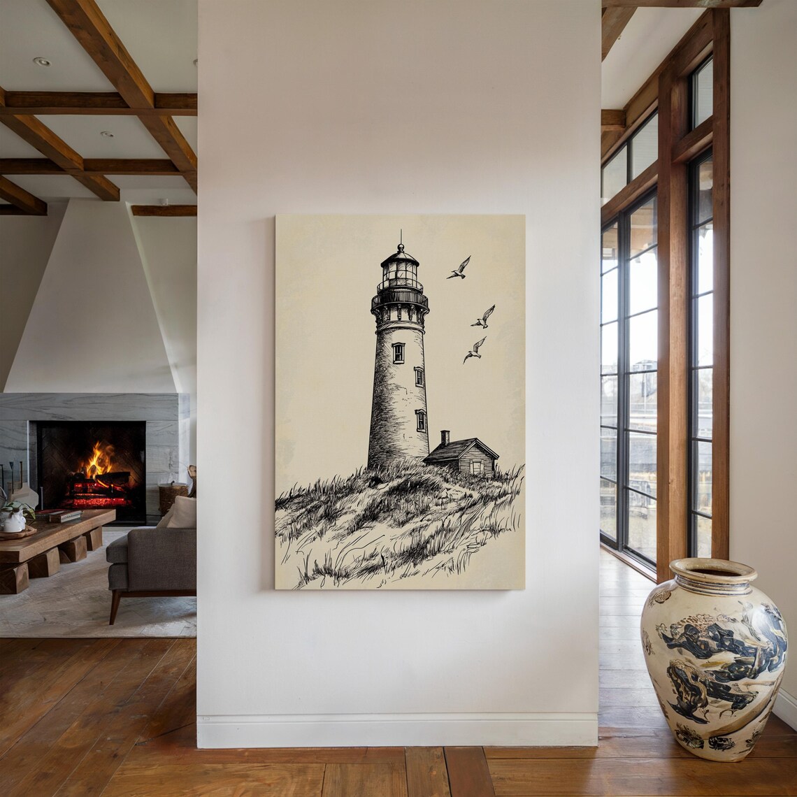 Vintage Lighthouse Illustration, Nautical Art Print - Image 5