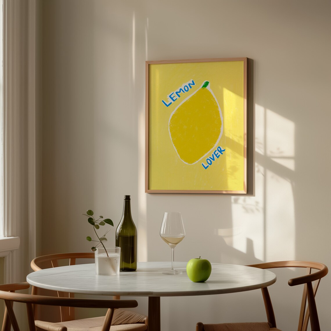 Lemon Lover Poster Fruit Poster Modern Kitchen Wall Art Fruit Market Print Lemon Wall Art Food Illustration Foodie Drawing - Image 3